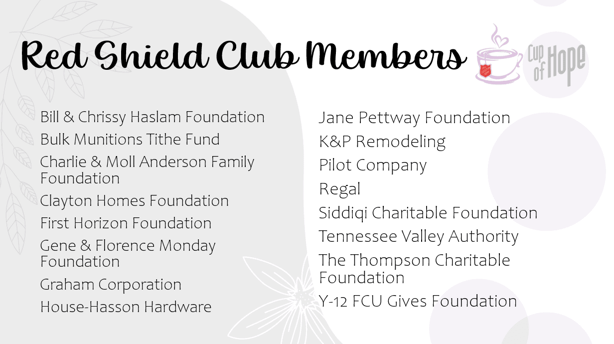 Red Shield Club Members