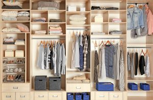 Well-organized bedroom closet
