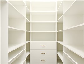 Closet organization system in all white